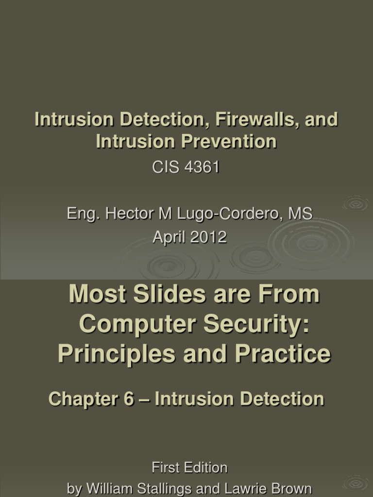 Intrusion Detection, Firewalls, and Intrusion Prevention | PDF ...