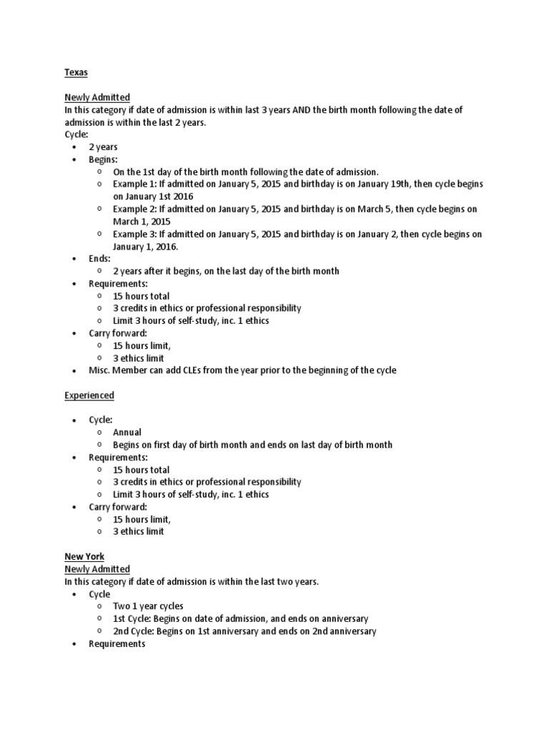 Kba Cle Requirements