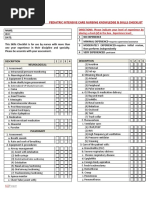 Float Pool - Orientation - RN Critical Care Competency Checklist ...