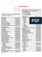 Neuro Years Experience Skills Checklist