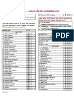 Nuclear Med Tech Skills Checklist