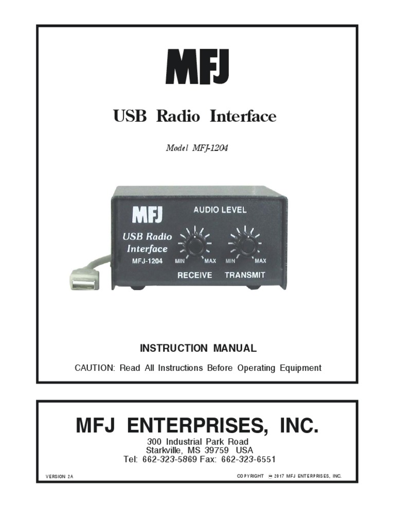 MFJ 1204 Manual | Usb | Electrical Connector | Free 30-day Trial | Scribd