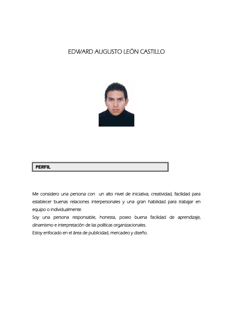 Perfil Profesional de Edward León Castillo | PDF