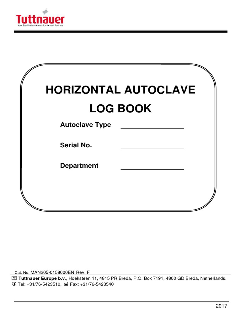 Log Book Horizontal PDF Sterilization (Microbiology) Valve