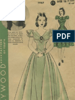 Scarlett O'Hara "Gone With The Wind" Dress Pattern 1940