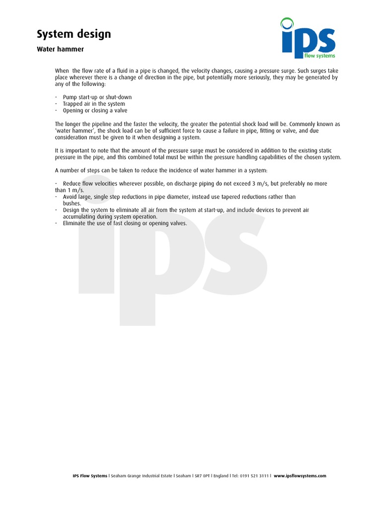 Water Hammer PDF