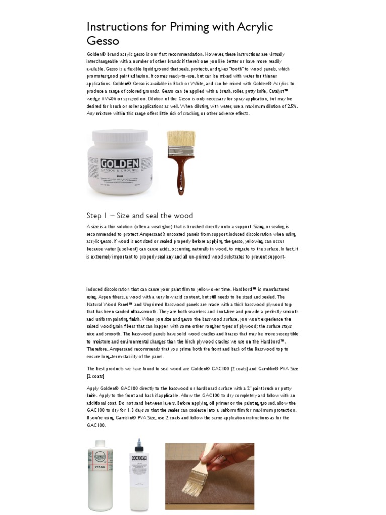 Tips For Priming Wood Painting Panels With Acrylic Gesso Ampersand