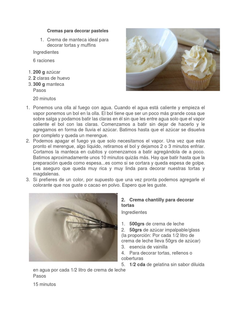 Cremas Para Decorar Pasteles Crema Merengue
