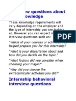 Interview Questions About Your Knowledge