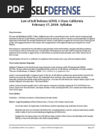 Law of Self Defense LEVEL 1 CLE CA Syllabus 180217 v170707