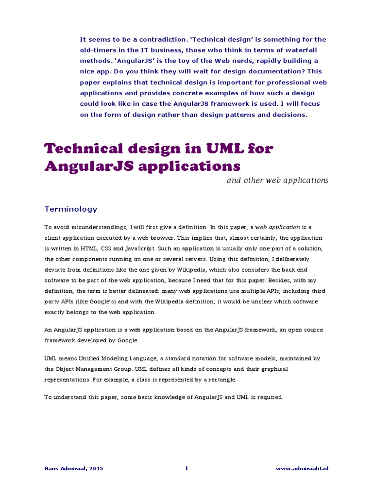 Technical Design For AngularJS Apps | PDF | Business