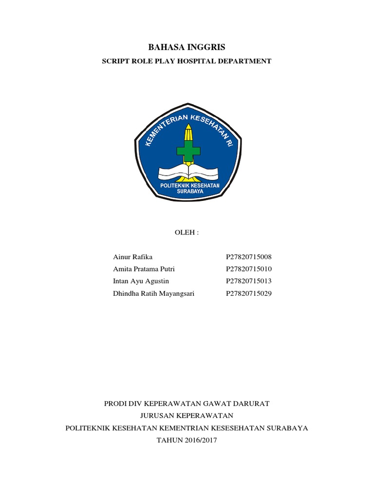 Hospital Role Play Script for Students | PDF | Wellness | Medical