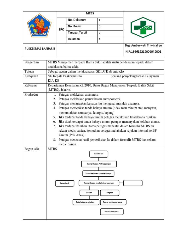 Prosedur MTBS untuk Balita Sakit | PDF