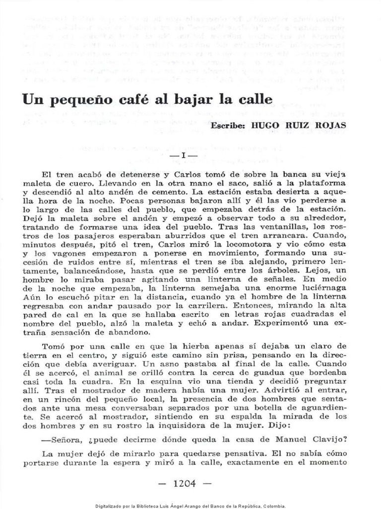 Un Pequeno Cafe Al Bajar La Calle Hugo Ruiz Alimentos Naturaleza scribd