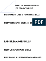 Department Bills & Letters: Department of Eee Engineering LCD Projector File
