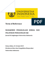 TOR Manajemen Pengelolaan Jurnal Dan Pelatihan Penggunaan OJS Kirim Ke Pembicara