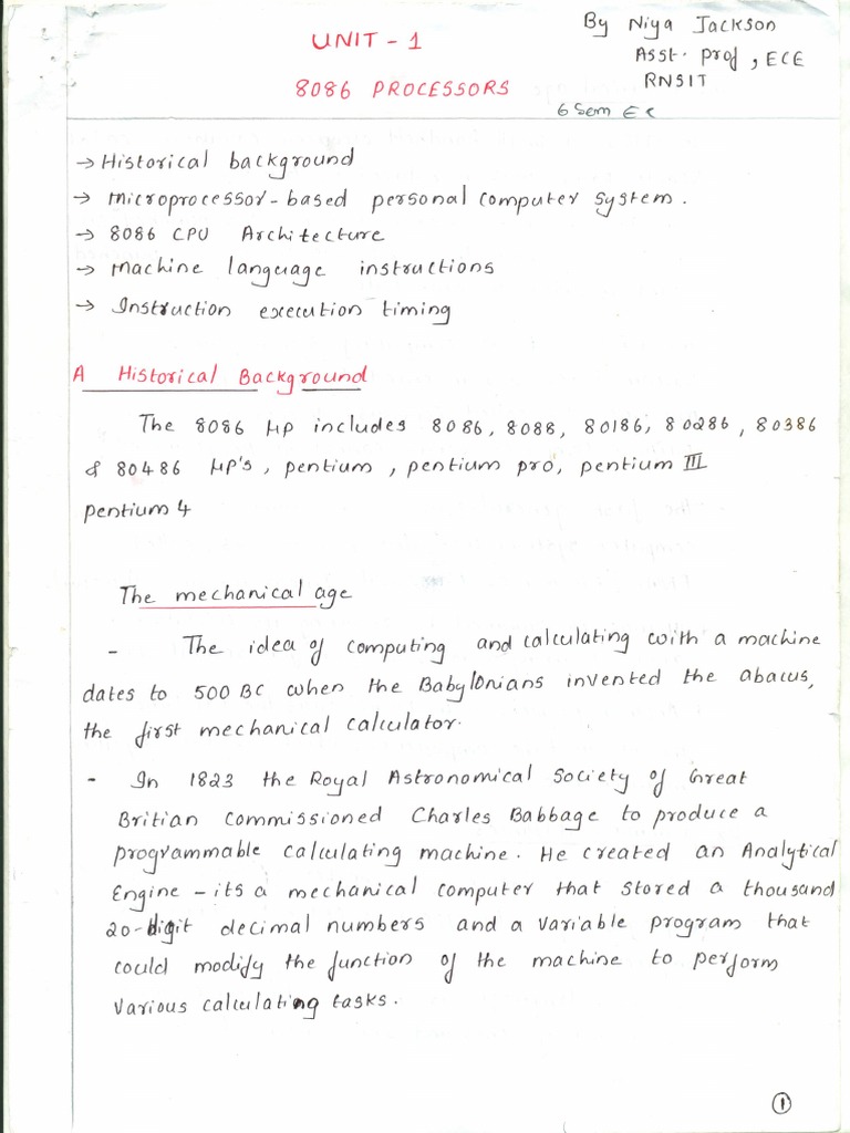 Unit-1 Notes Microprocessor 6thsem VTU | PDF