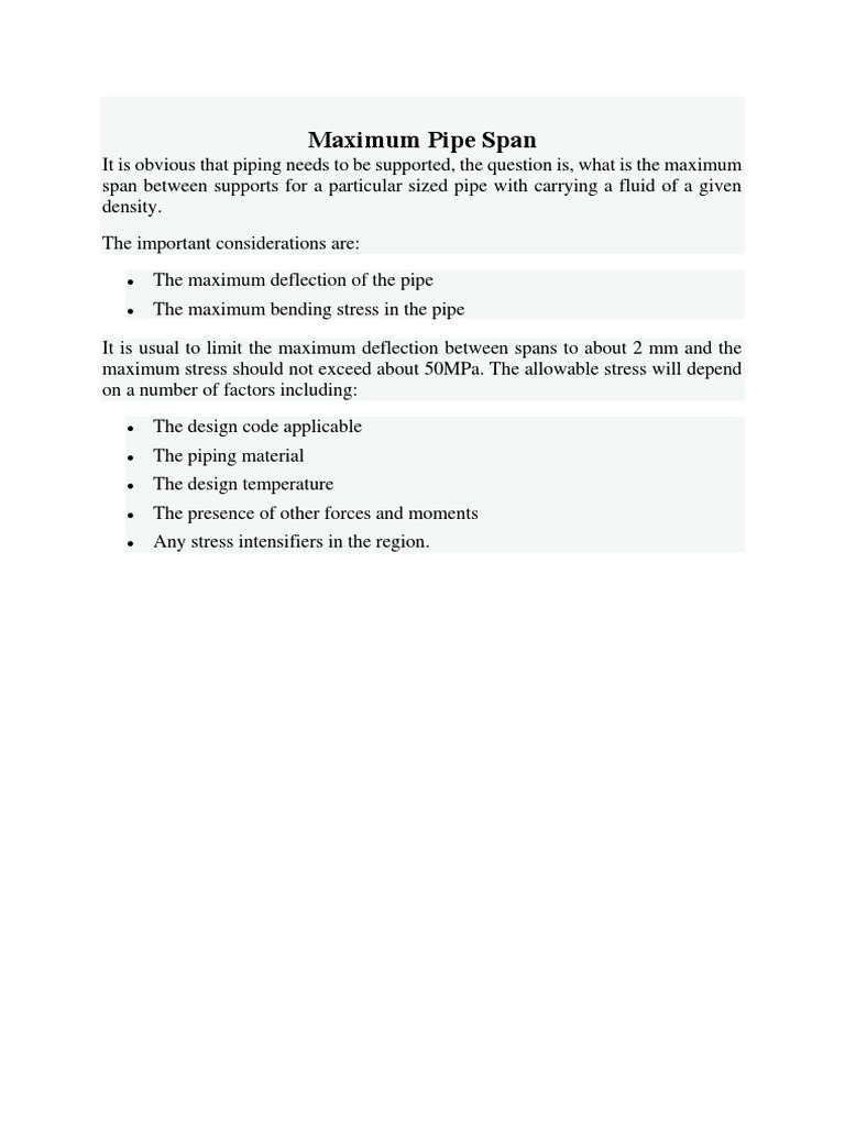 Maximum Pipe Span1 PDF