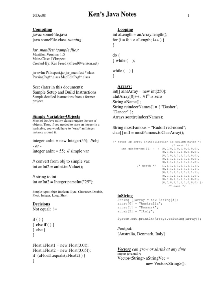 Java Notes Pdf