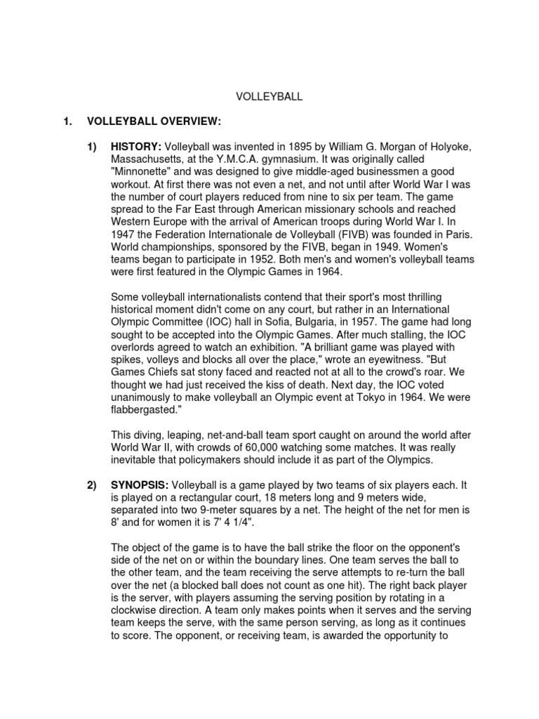 Volleyball PDF PDF Volleyball Vision