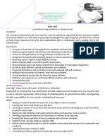 CV of Sous Chef PDF