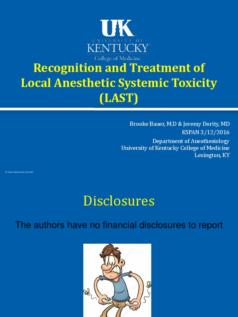 KSPAN Recognition and Treatment of Local Anesthetic Systemic Toxicity Anesthesia Nervous System