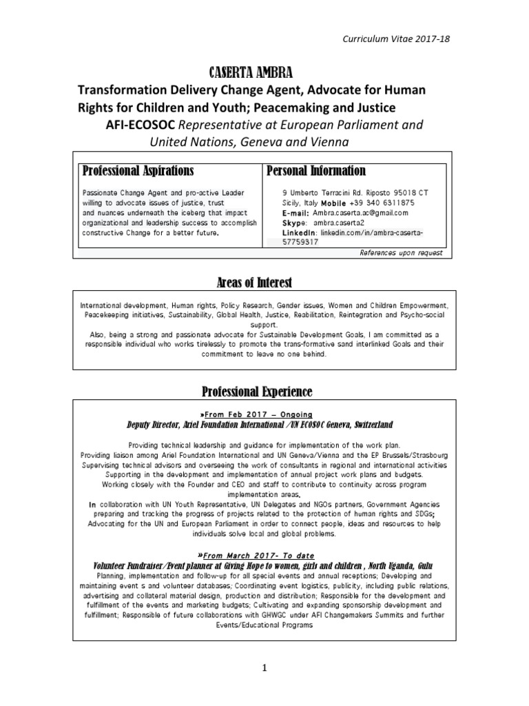CV AC 20172018 (2) Human Rights United Nations