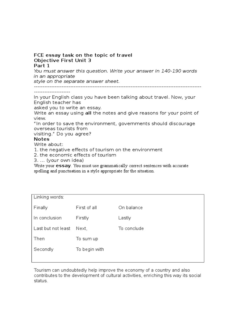 Fce essay topics 2021 picture