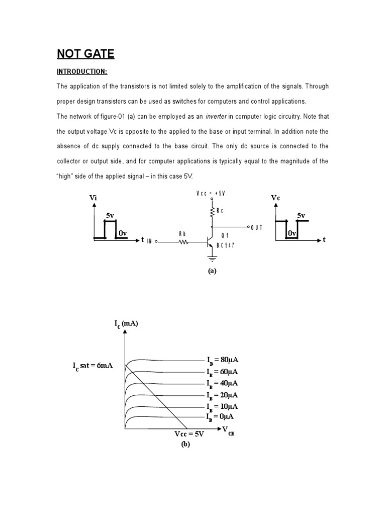 NOT GATE Electronic Circuits Transistor