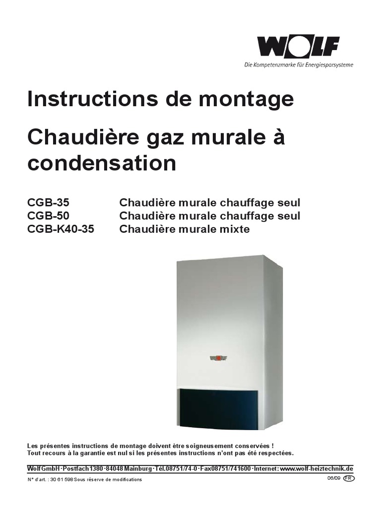 Installation Chaudi re Gaz Murale PDF Condensation Chaudi re