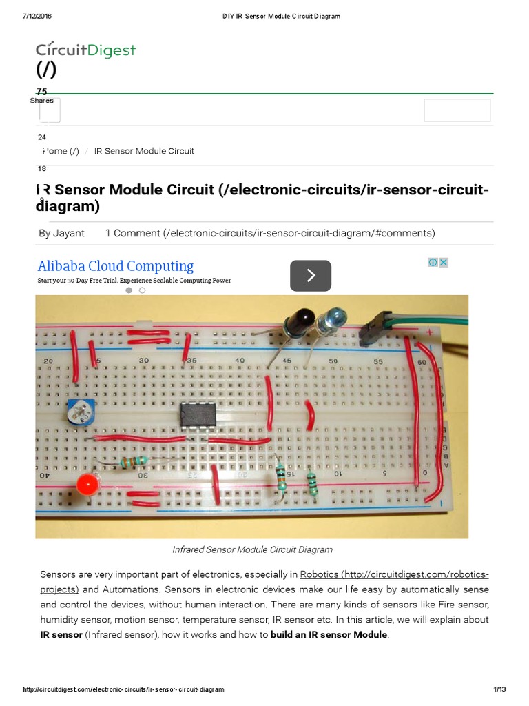 Diy Ir Sensor Module Circuit Diagram