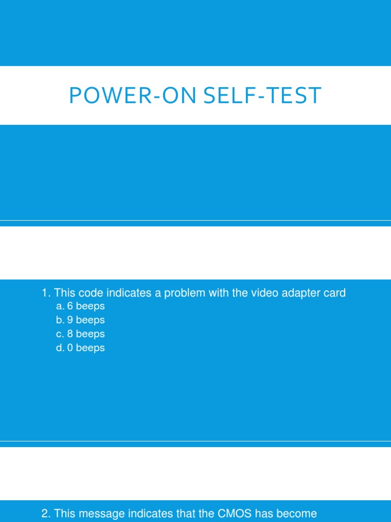 PowerOn SelfTest PDF