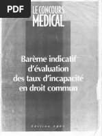 Barème indicatif d'évaluation des taux d'incapacité en droit commun du concours médical