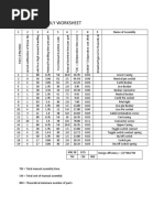 Design For Assembly Worksheet