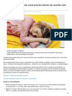 Confira Quantas Horas Você Precisa Dormir de Acordo Com Sua Idade