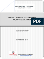 Minera Southern Peru Cooper Corporation Proyecto Tia Maria Resumen Ejecutivo Espanol V 2 0 PDF