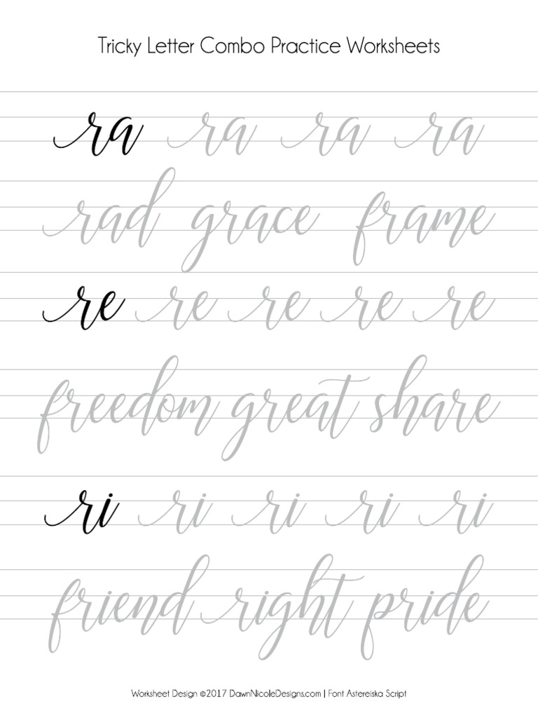 TrickyLetterComboPracticeSheets Set3 | PDF