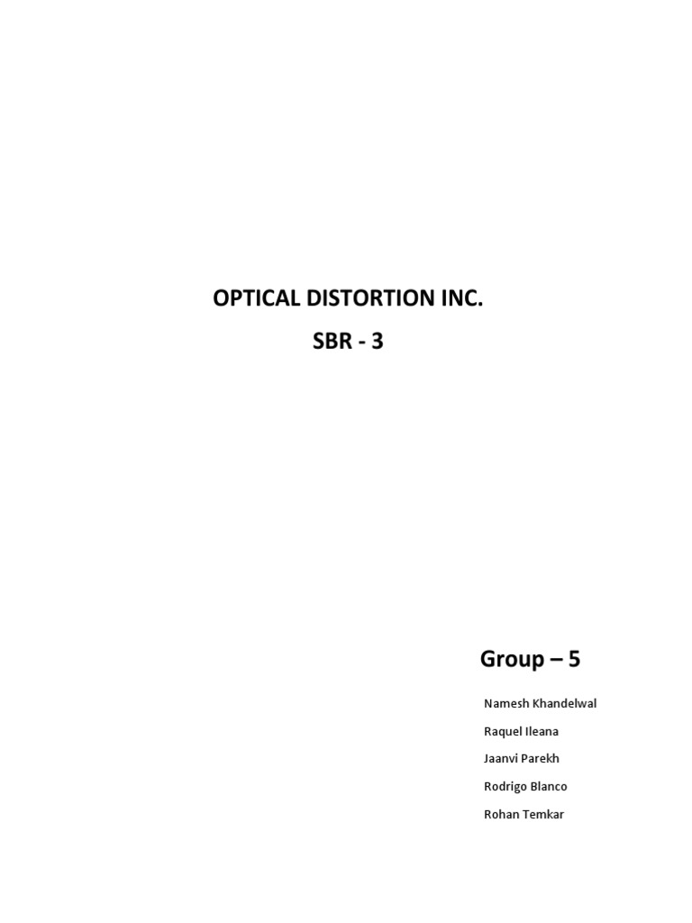 Optical Distortion Inc. SBR 3 Namesh Khandelwal Raquel Ileana Jaanvi