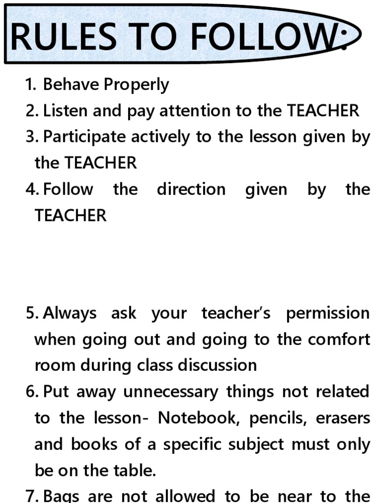 Classroom Behavior Guidelines | PDF | Language Arts & Discipline