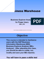 SAP Business Warehouse: Business Explorer Analyzer For Power Users