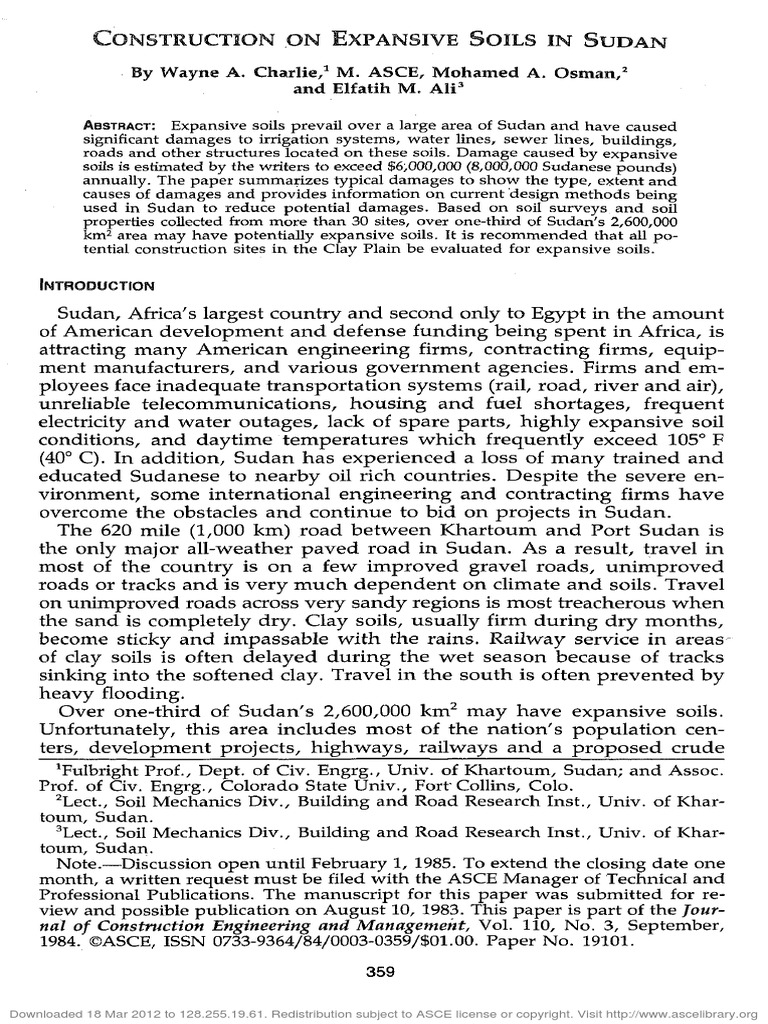 Construction On Expansive Soils in Sudan | PDF | Deep Foundation | Soil