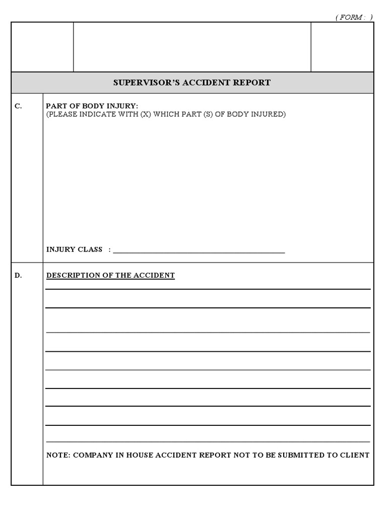 Supervisor's Accident Report Form | PDF | Teaching Methods & Materials