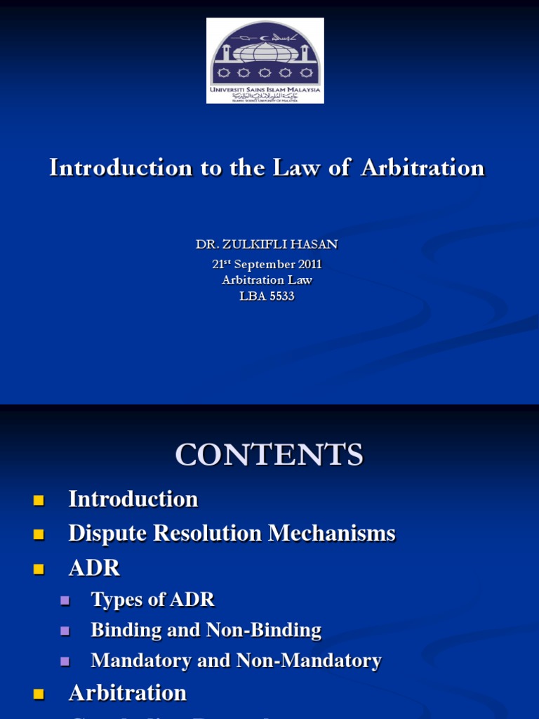 Overview of Arbitration Law Basics | PDF | Alternative Dispute ...