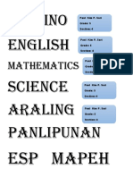 Filipino English Science Araling Panlipunan: Mathematics
