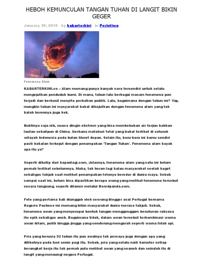 51 Gambar Penampakan Tangan Tuhan HD Terbaik