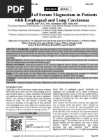 Serum Magnesium Level in Esophageal and Lung Carcinoma Patients