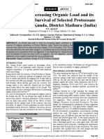 Studies On Increasing Organic Load and Its Effect On The Survival of Selected Protozoans in The Syama Kunda, Mathura