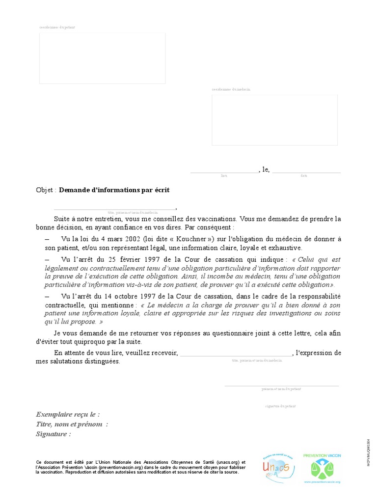 lettre médecin