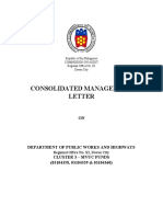 Consolidated Management Letter: Republic of The Philippines Commission On Audit Regional Office No. XI Davao City