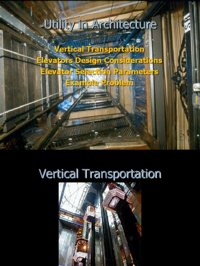Vertical Transportation Pdf Elevator Transport